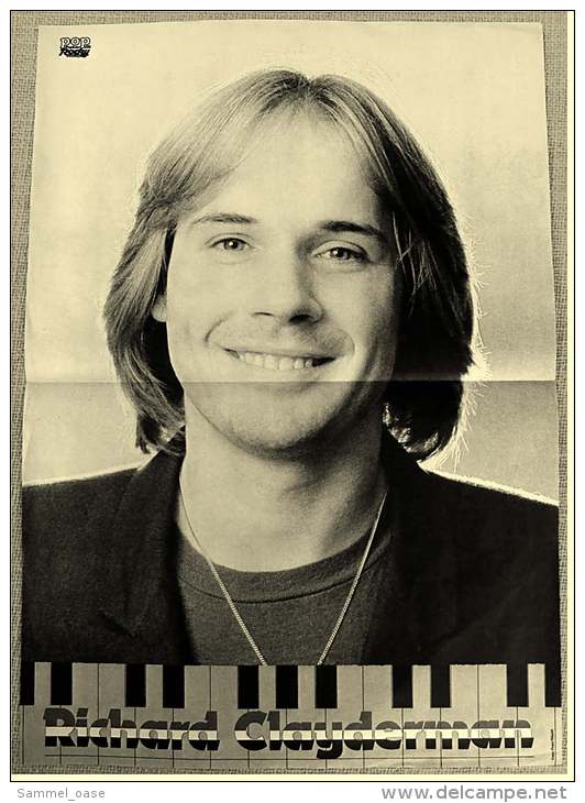 Kleines Poster  -  Richard Clayderman  -  Rückseite : Mini Maus  -  Von Pop-Rocky Ca. 1982 - Posters