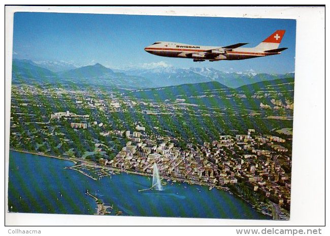 Aviation - Boeing 747 De La Swissiar Au Dessus De La Ville De Genéve / édition Pierre Aeger N° 5650 - 1946-....: Moderne