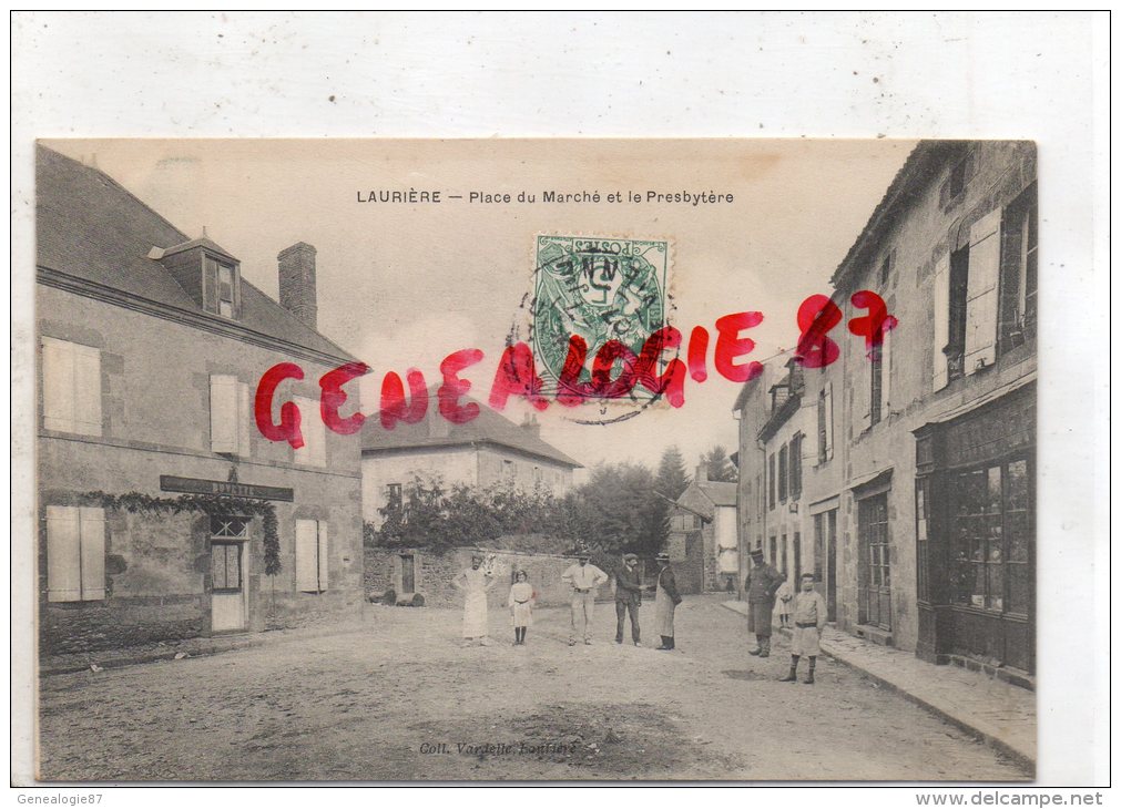 87 - LAURIERE -  PLACE DU MARCHE ET LE PRESBYTERE   BUVETTE - Lauriere