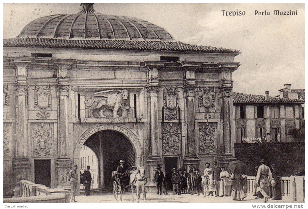 [DC8182] TREVISO - PORTA MAZZINI - Viaggiata - Old Postcard - Treviso