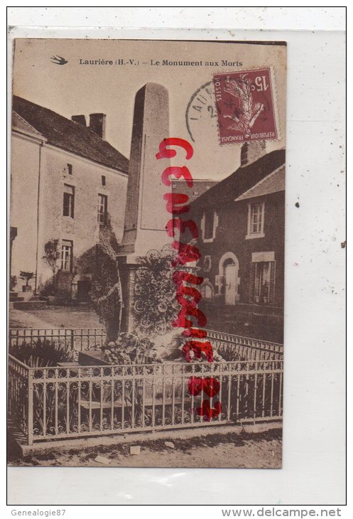 87 - LAURIERE - LE MONUMENT AUX MORTS - Lauriere