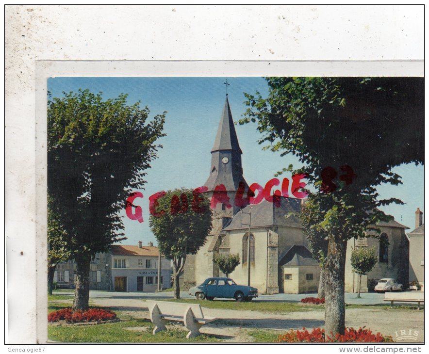 87 - LAURIERE -  L' EGLISE - CAISSE D' EPARGN   DAUPHINE   ARONDE - Lauriere