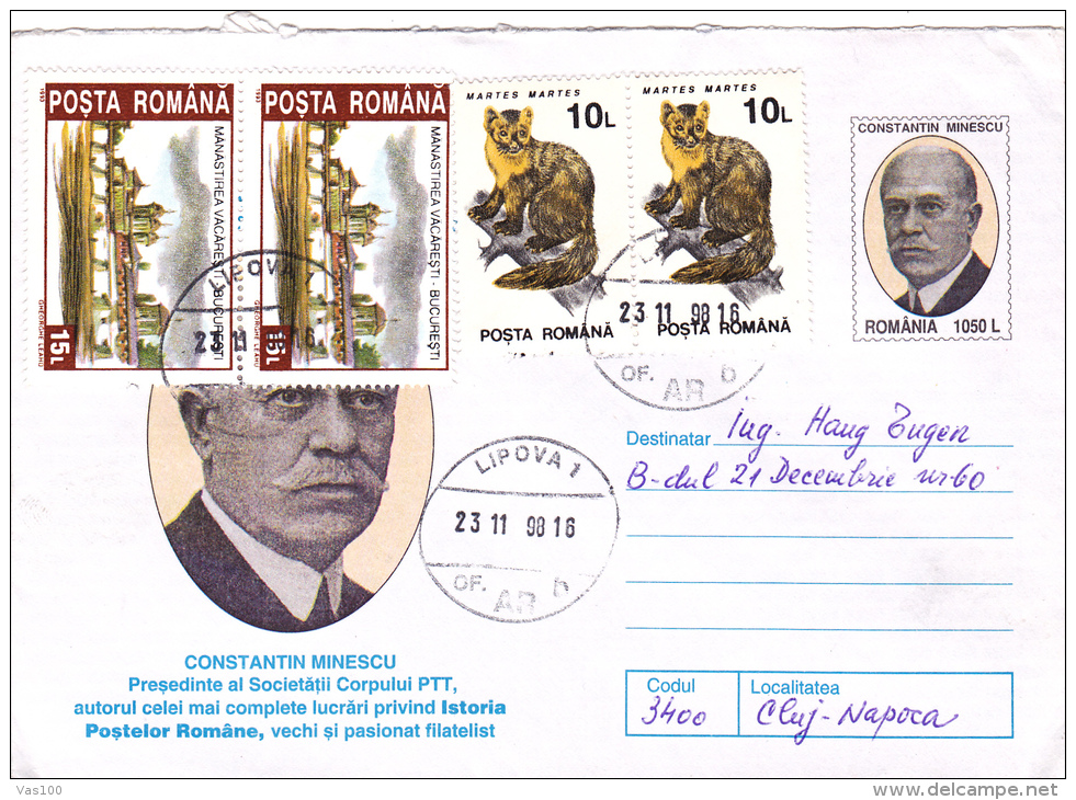 CONSTANTIN MINESCU , COVER STATIONERY,1998,ROMANIA - Briefe U. Dokumente