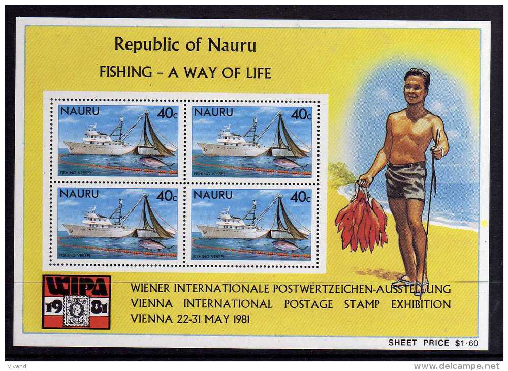 Nauru - 1981 - Fishing/"WIPA 1981" Miniature Sheet - MNH - Nauru