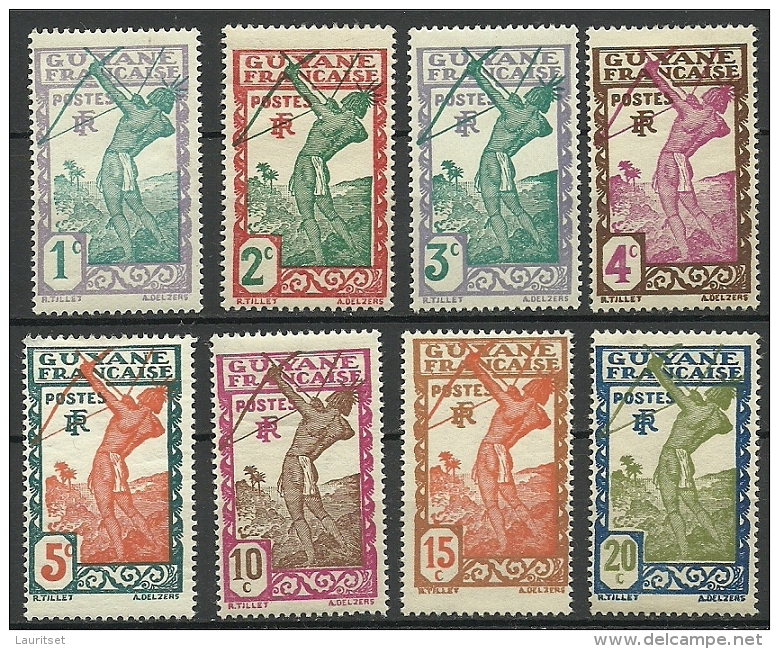 GUYANE Francaise Guyana 1929/39 Michel 109 - 116 * - Neufs