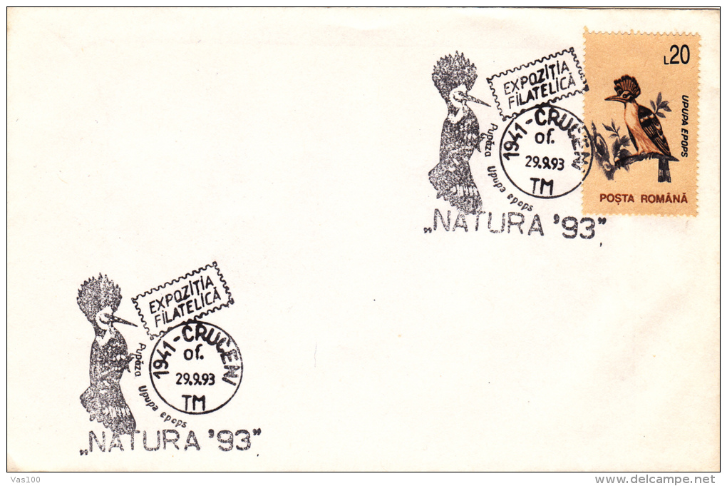 NATIONAL STAMP EXPOSITION - NATURA `93,REGISTERED COVER,1993,ROMANIA - Pics & Grimpeurs