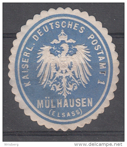 Mulhouse - Vignette KAISERL. DEUTSCHES POSTAMT  / MÜHLAUSEN (ELSASS) - Bleu - Sonstige & Ohne Zuordnung