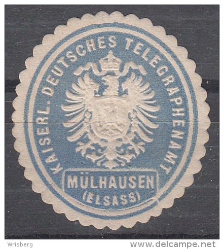 Mulhouse - Vignette KAISERL. DEUTSCHES TELEGRAPHENAMT  / MÜHLAUSEN (ELSASS) - Bleu - Sonstige & Ohne Zuordnung