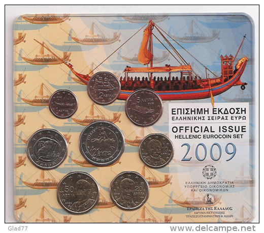 Officia-Original-Authentic  Blister With All 2009 EURO Coins  BU!! - Griechenland