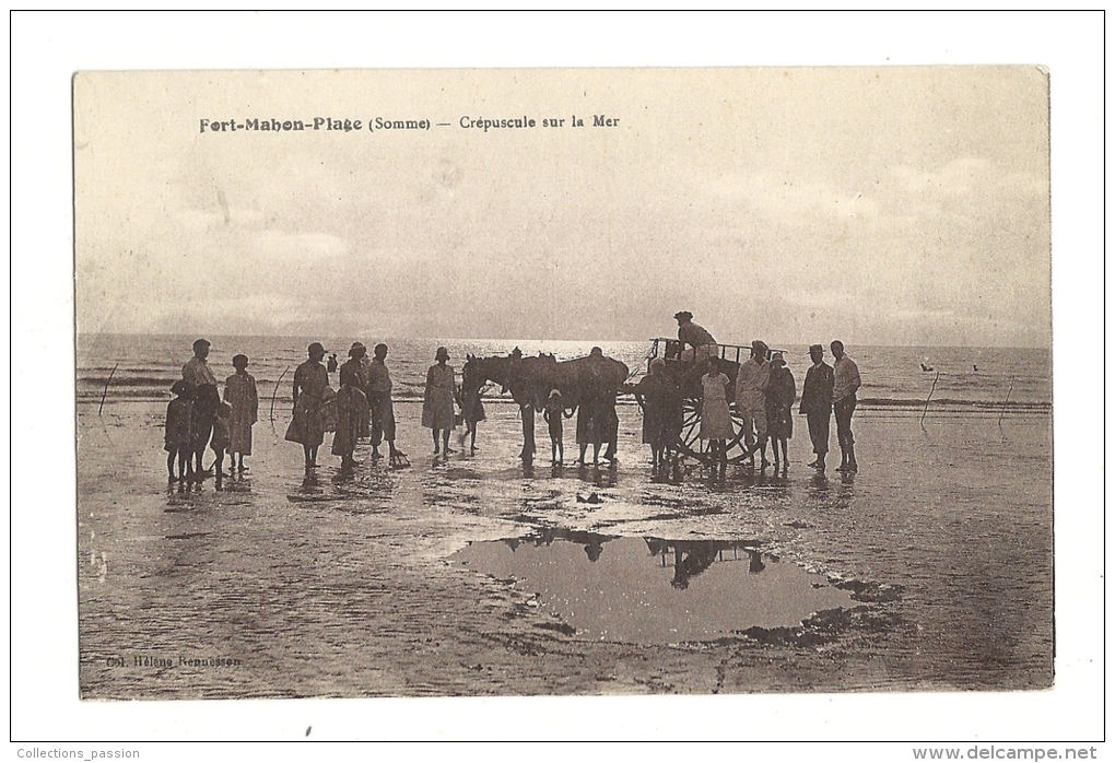 Cp, 80, Fort-Mahon-Plage, Crépuscule Sur La Mer - Fort Mahon