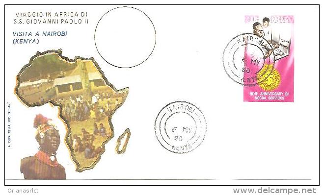 82271 ) Viaggio In Africa Di S.S  Giovanni Paolo 2 - Visita A Nairobi ( Kenya) - Autres & Non Classés