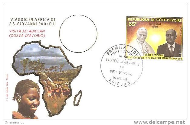 82274 )  Viaggio In Africa Di S.S  Giovanni Paolo 2 - Visita Ad Abidjan ( Costa D'avorio) - Autres & Non Classés