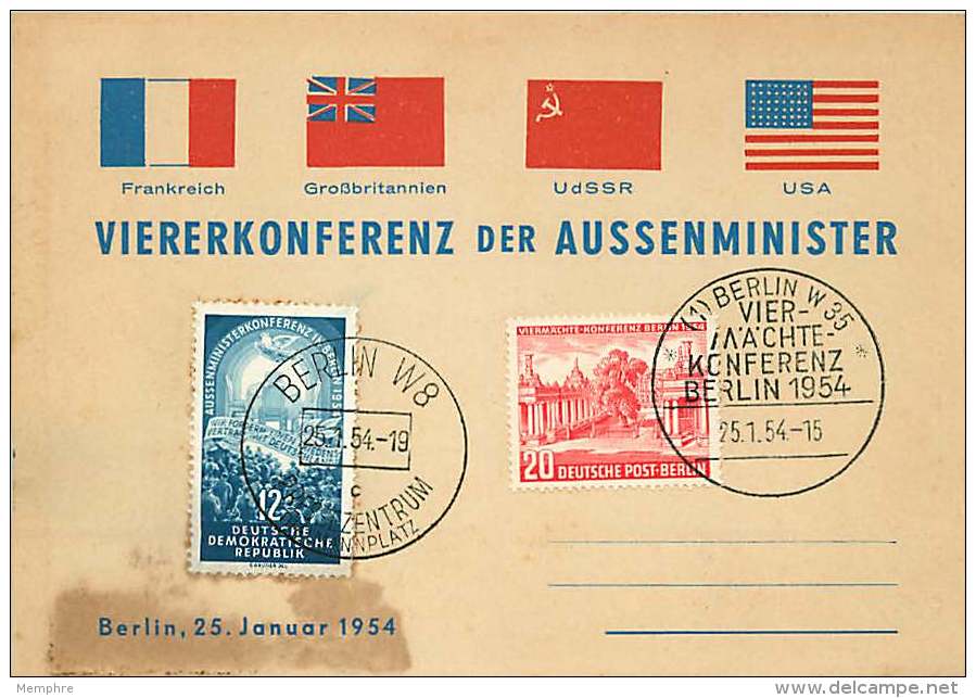 1954  Vierkonferenz Der Aussenminister  MiNr 116 Mit DDE 424  Ersttagstempel  RAR! - Cartoline Maximum