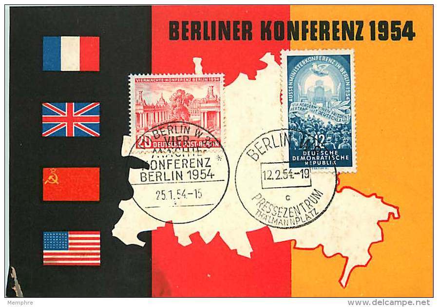 1954  Vierkonferenz Der Aussenminister  MiNr 116 Mit DDE 424   Berlin Ersttagstempel  RAR! - Maximumkarten (MC)