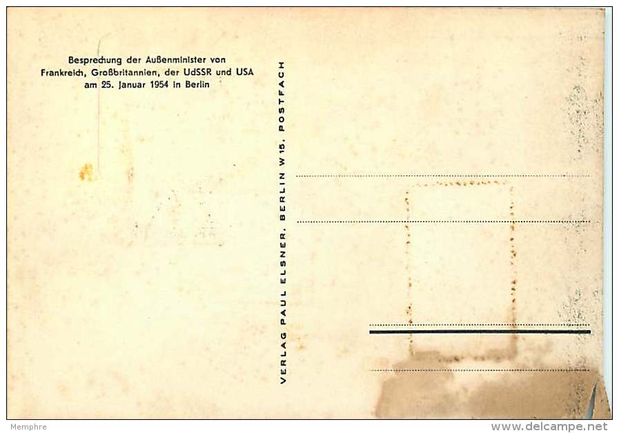 1954  Vierkonferenz Der Aussenminister  MiNr 116 Mit DDE 424   Berlin Ersttagstempel  RAR! - Maximum Kaarten