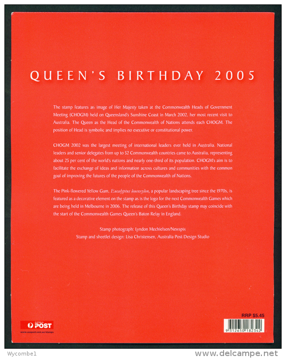 AUSTRALIA - 2005 Queen's Birthday Presentation Pack As Scan - Presentation Packs