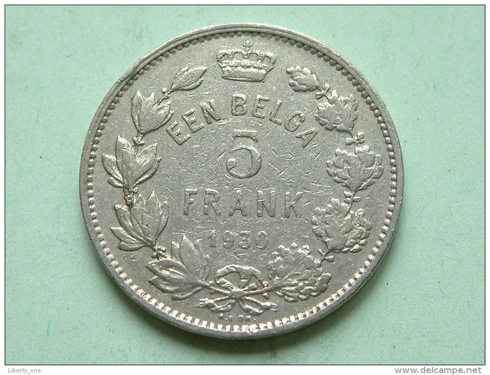 1930 - EEN BELGA / 5 FRANK - Morin 383 ( For Grade, Please See Photo ) ! - 5 Francs & 1 Belga