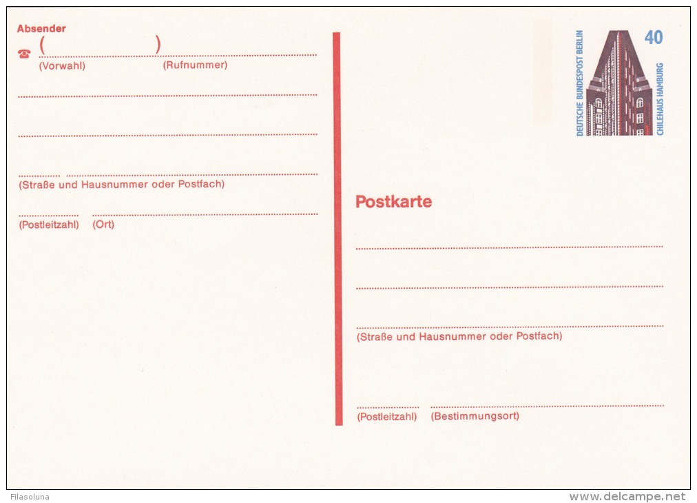00797 Curiosa Enteropostal Hamburg - Postkarten - Ungebraucht