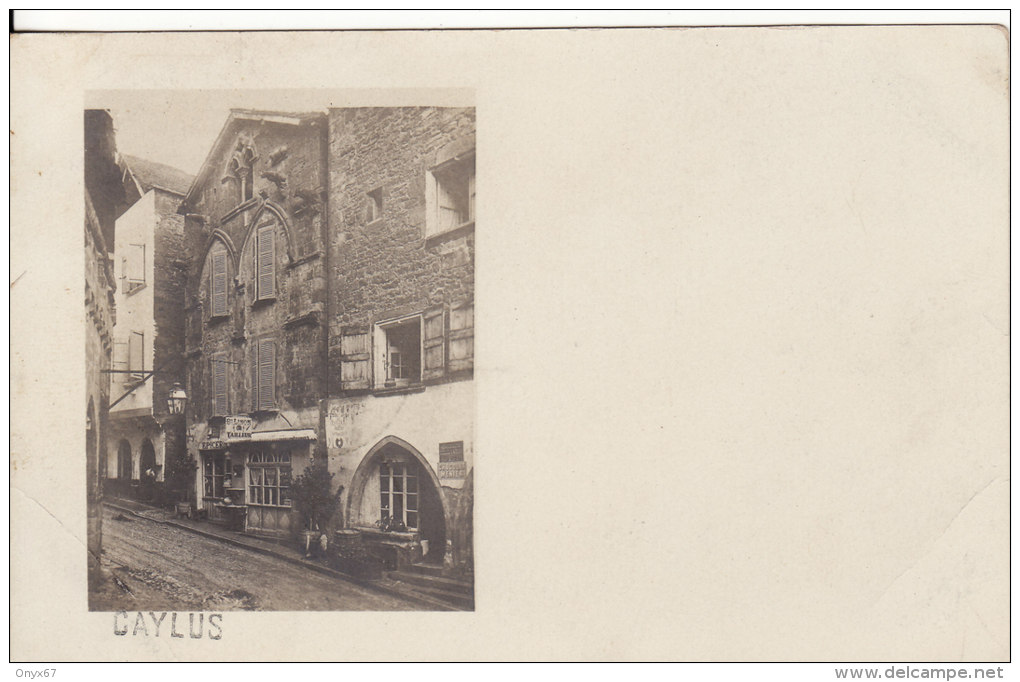 Carte Postale Photo De CAYLUS (Tarn Et Garonne) - Epicerie - Tailleur B. LINON -Maison Ancienne Avec Gargouille- - Caylus