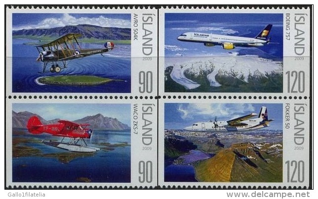 2009 - ISLANDA / ICELAND - AEREI - 4 VALORI DA LIBRETTO. MNH - Ungebraucht