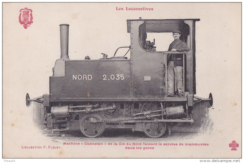 ¤¤  -   Les Locomotives   -  Machine " Cabestan " De La Compagnie Du Nord   -  ¤¤ - Trains