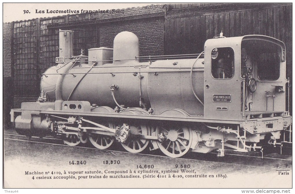 ¤¤  -  30  -   Les Locomotives   -  Machine N° 4119 Construite En 1889  -  ¤¤ - Eisenbahnen