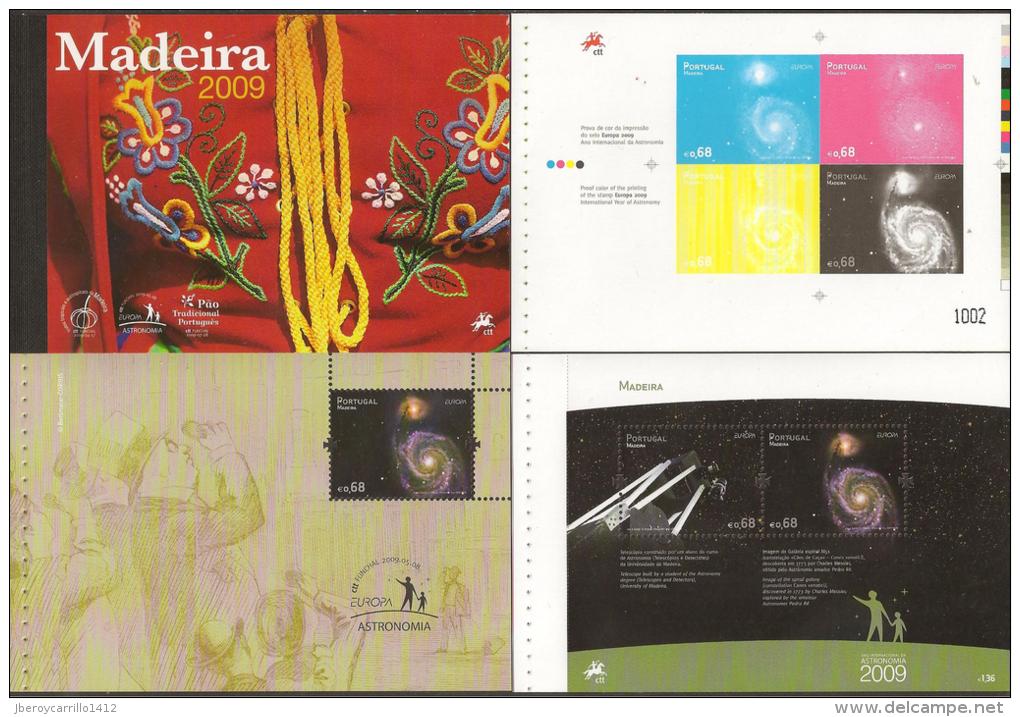 MADEIRA - PRESTIGE BOOK Or YEAR PACK With The COLOUR PRINT PROOFS , SET And SOUVENIR SHEET- EUROPA-CEPT 2009 "ASTRONOMY" - 2009