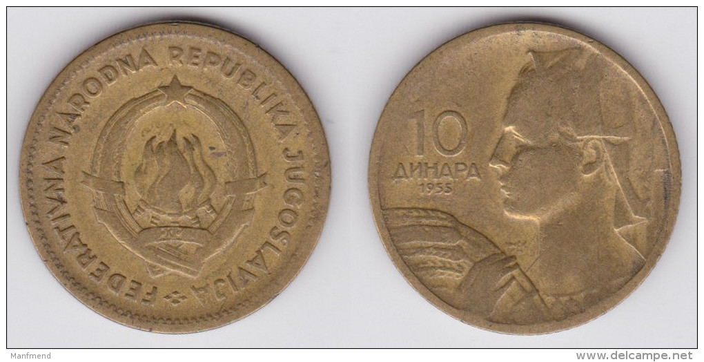 Yugoslavia - 10 Dinara - 1955 - KM 33 - VF+ - Yugoslavia