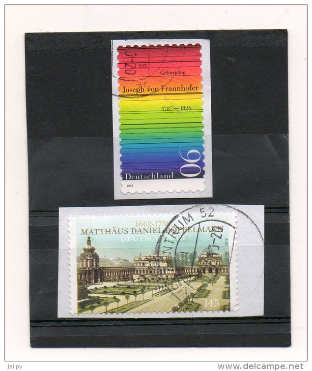 ALLEMAGNE    2 Timbres 90 Et 145     Année 2012       (sur Fragment  Oblitérés) - Oblitérés