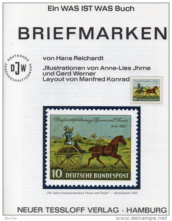 WAS IST WAS Briefmarken Plus 125 Verschiedene Marken 80€ Reihe Wissensbände Für Junge Leser Großformatig Book Of Germany - Was Ist Was