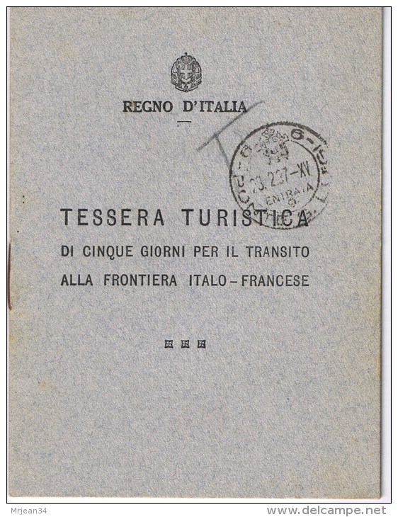 CARNET TOURISTIQUE 1937 ITALIE PONTE S LUIGI - Autres & Non Classés