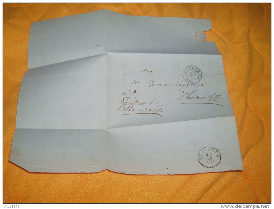 LETTRE ANCIENNE MANUSCRITE DE 1871 ECRITE EN ALLEMAND A TRADUIRE / ALLEMAGNE / GSCHWEND VERS GAILDORF / CACHETS. - Storia Postale