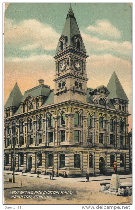 ( CPA CANADA )  HAMILTON  /  Post Office And Custom House  - - Hamilton