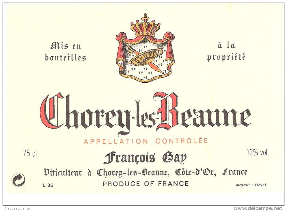 Etiquette De BOURGOGNE CHOREY-les-BEAUNE AC François Gap - Bourgogne