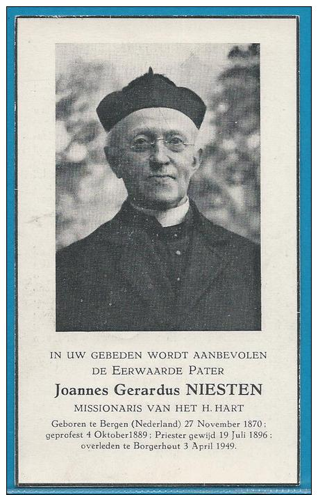 Doodsprentje Van E. Pater Joannes Gerardus Niesten - Bergen (Nederland) - Borgerhout - 1870 - 1949 - Religion & Esotérisme
