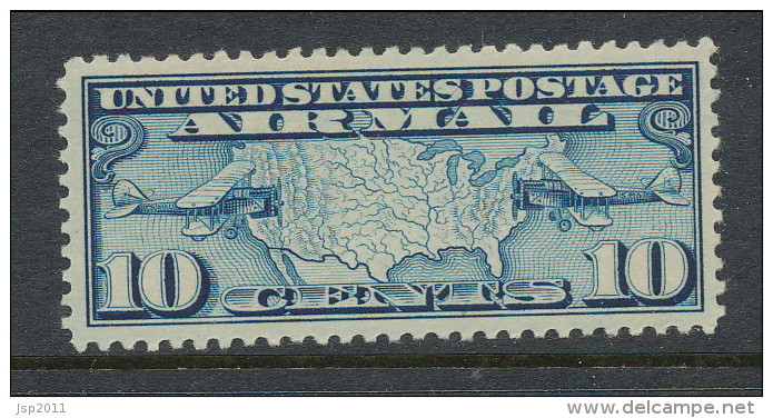 USA 1926 Air Mail Scott # C 7. Map Of U.S. And Two Mail Planes. MH (*) - 1b. 1918-1940 Unused