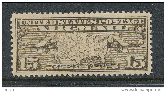 USA 1926 Air Mail Scott # C 8. Map Of U.S. And Two Mail Planes. MH (*) - 1b. 1918-1940 Unused