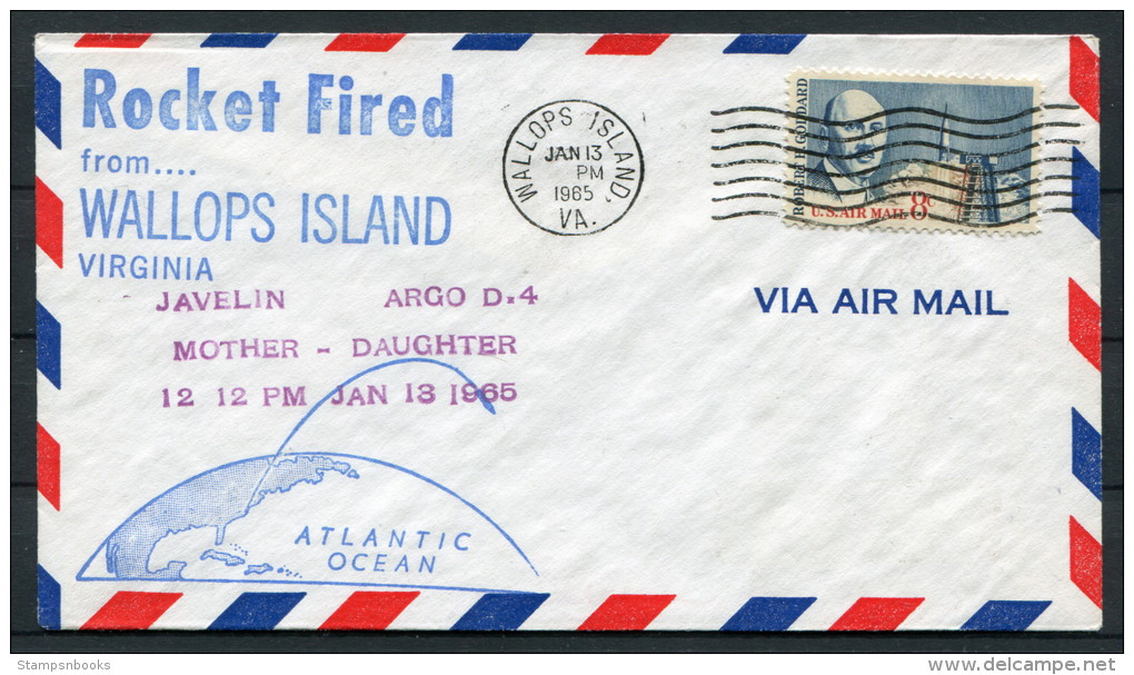 1965 USA Wallops Island Space Rocket Cover - Etats-Unis