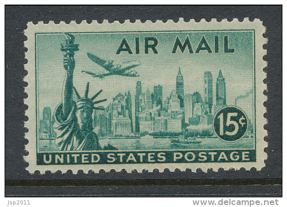 USA 1947 Air Mail Scott # C35. Statue Of Liberty And New York Skyline, MNH (**) - 2b. 1941-1960 Neufs