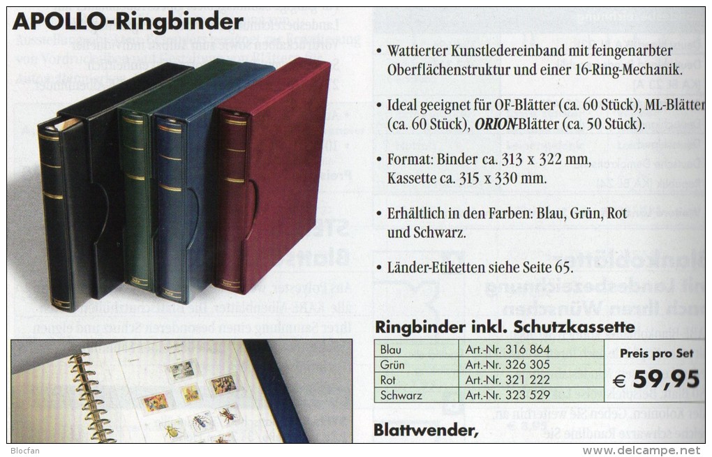 Apollo Alben-Set Ringbinder Farbe Schwarz 59€ Für Komplett-Alben Für KABE Texte 60Seiten Moderne Ausführung Made Germany - Formato Grande, Sfondo Nero