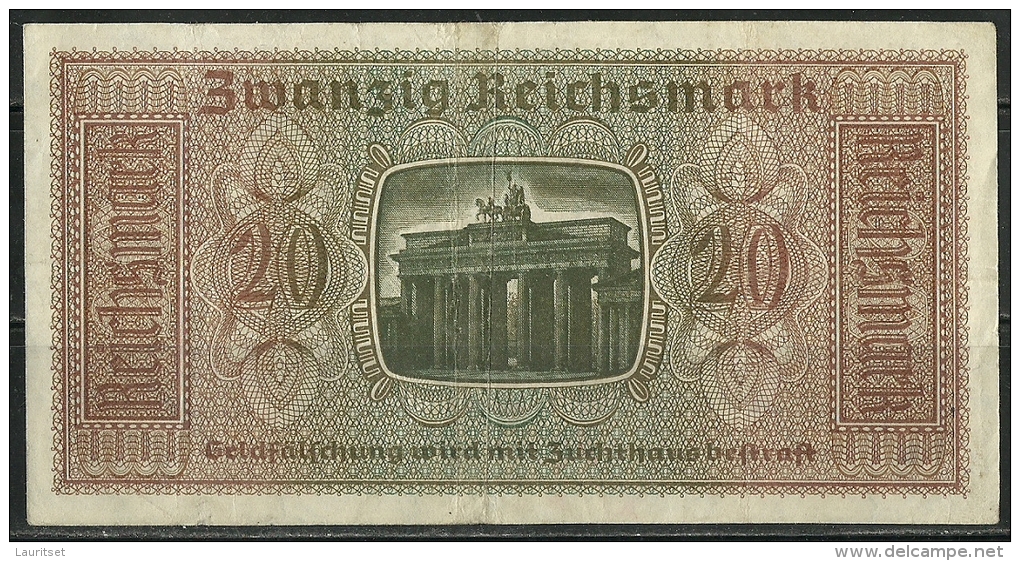 Deutschland Occupation Bank Note 20 Reichsmark Serie F - 2° Guerre Mondiale