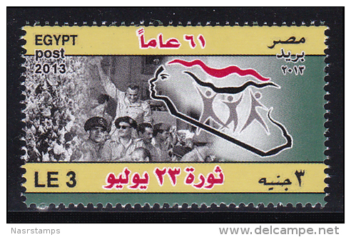 Egypt - 2013 - ( 61th Anniversary Of The Revolution Of 23 July 1952 - Pres. Gamal Abd El Nasser ) - MNH (**) - Ungebraucht