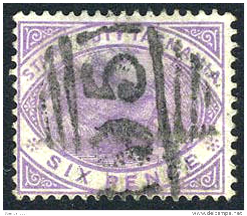 Tasmania AR26 Used 6p Postal Fiscal Stamp (Duck-billed Platypus) From 1880 - Oblitérés