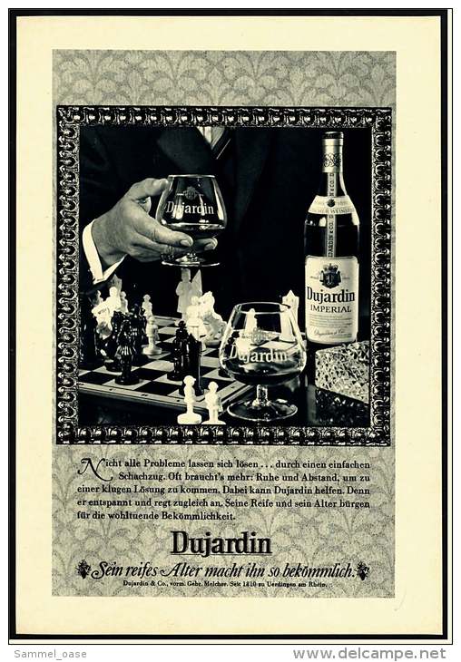 Reklame  -  Dujardin Weinbrand  -  Sein Reifes Alter Macht Ihn So Bekömmlich  -  Werbeanzeige Von 1970 - Alcohols