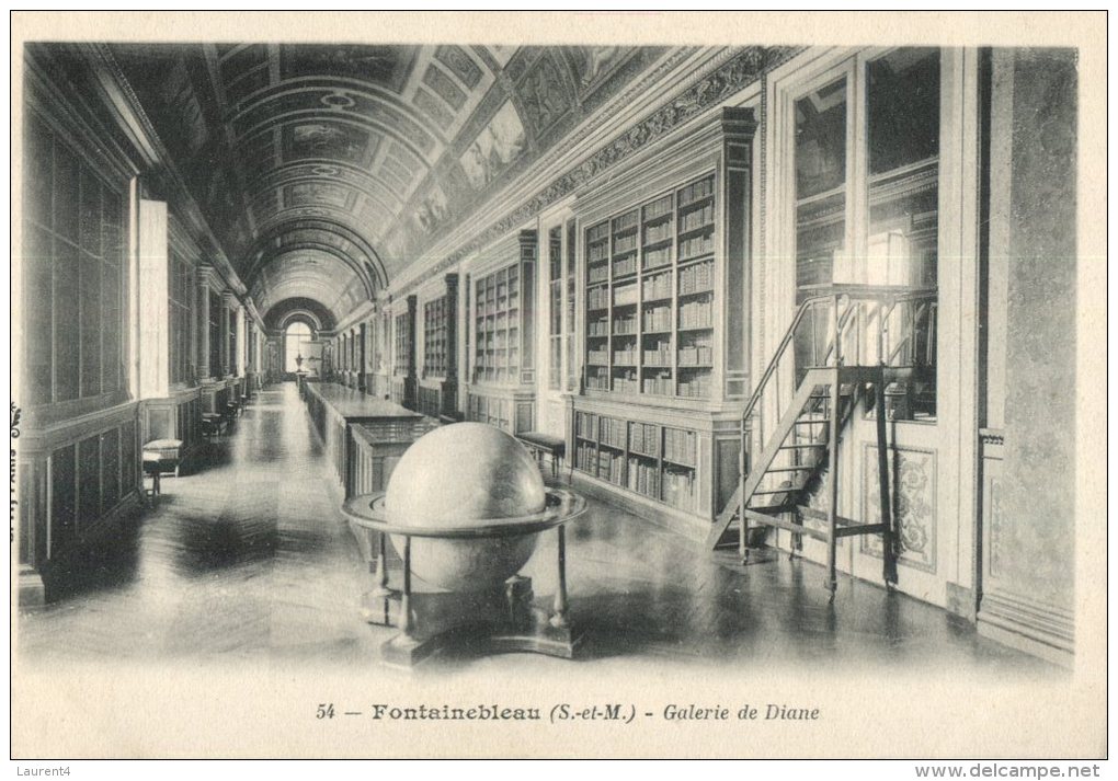 (639M) France - Fontainebleau Library - Very Old Postcard / Carte Ancienne - Bibliothèques