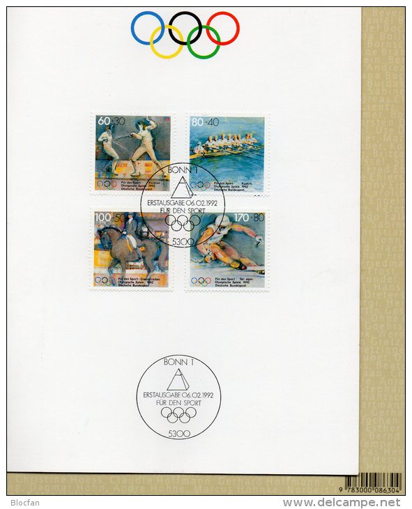 Bildband Sporthilfe 2002 Olympiade Montreal Albertville Barcelona BRD With Block 12,1592/5EB O 42€ Sport Book Of Germany - Hiver 2002: Salt Lake City