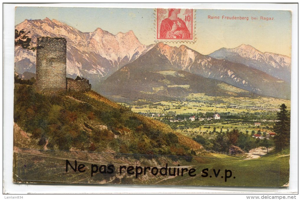 - Ruine Freudenberg Bei Ragaz En 1911, Très Jolie, écrite, Peu Courante, BE, Joli Cachet, Scans. . - Berg