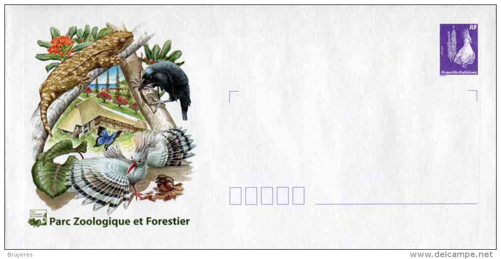 PAP De 2012 Avec Timbre "Cagou Violet  Type Ramon" Et Repiquage "Parc Zoologique Et Forestier" (code Barre Au Verso) - Prêt-à-poster