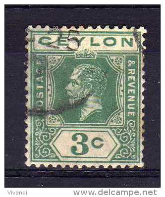 Ceylon - 1912 - 3 Cents Definitive (Watermark Multiple Crown CA) - Used - Ceylan (...-1947)