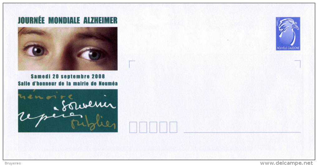 PAP De 2008 Avec Timbre "Cagou Bleu Type Lavergne" Et Repiquage "Journée Mondiale  Alzheimer" - Prêt-à-poster